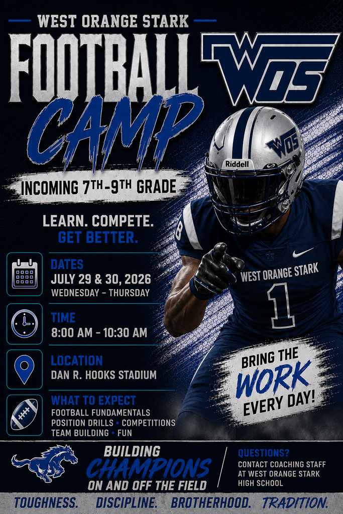 West Orange-Stark High School Football Camp Graphic