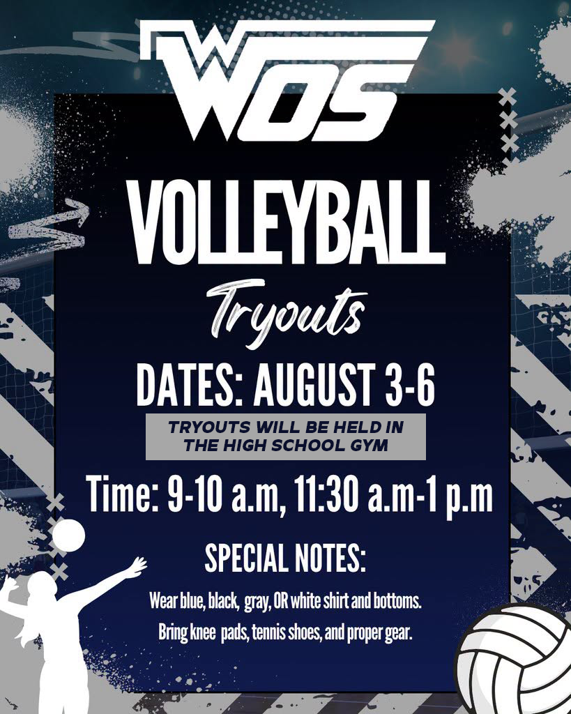 WOS Volleyball Tryouts Aug. 3-6, Full Text in Post