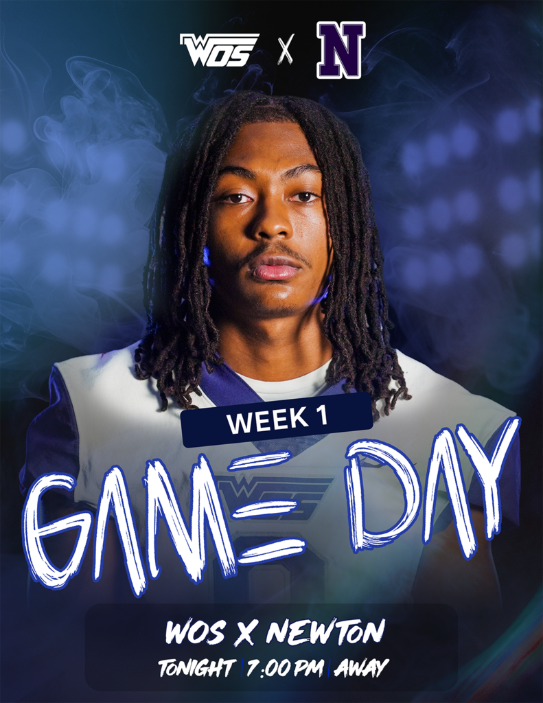 WOS Football Player Game Day Flyer, WOS vs Newton Tonight 7 p.m. at Newton