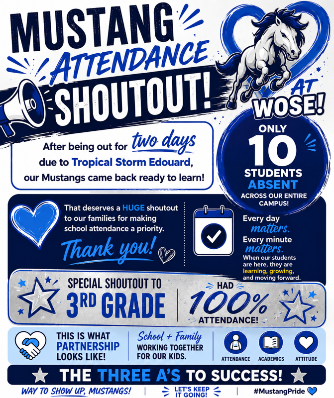 Mustang Attendance Shoutout