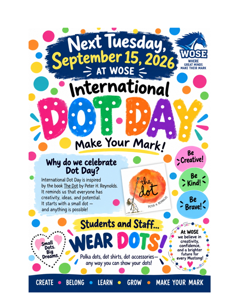 Colorful graphic in English advertising International Dot Day