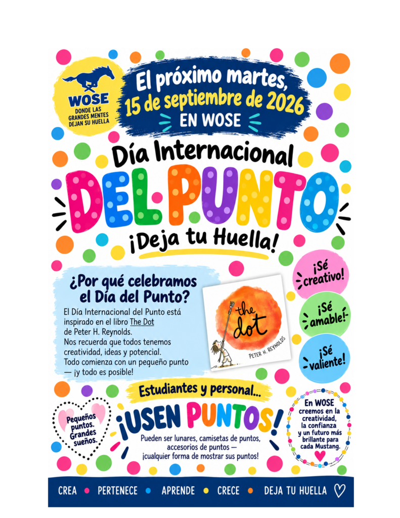 Colorful graphic in Spanish advertising International Dot Day