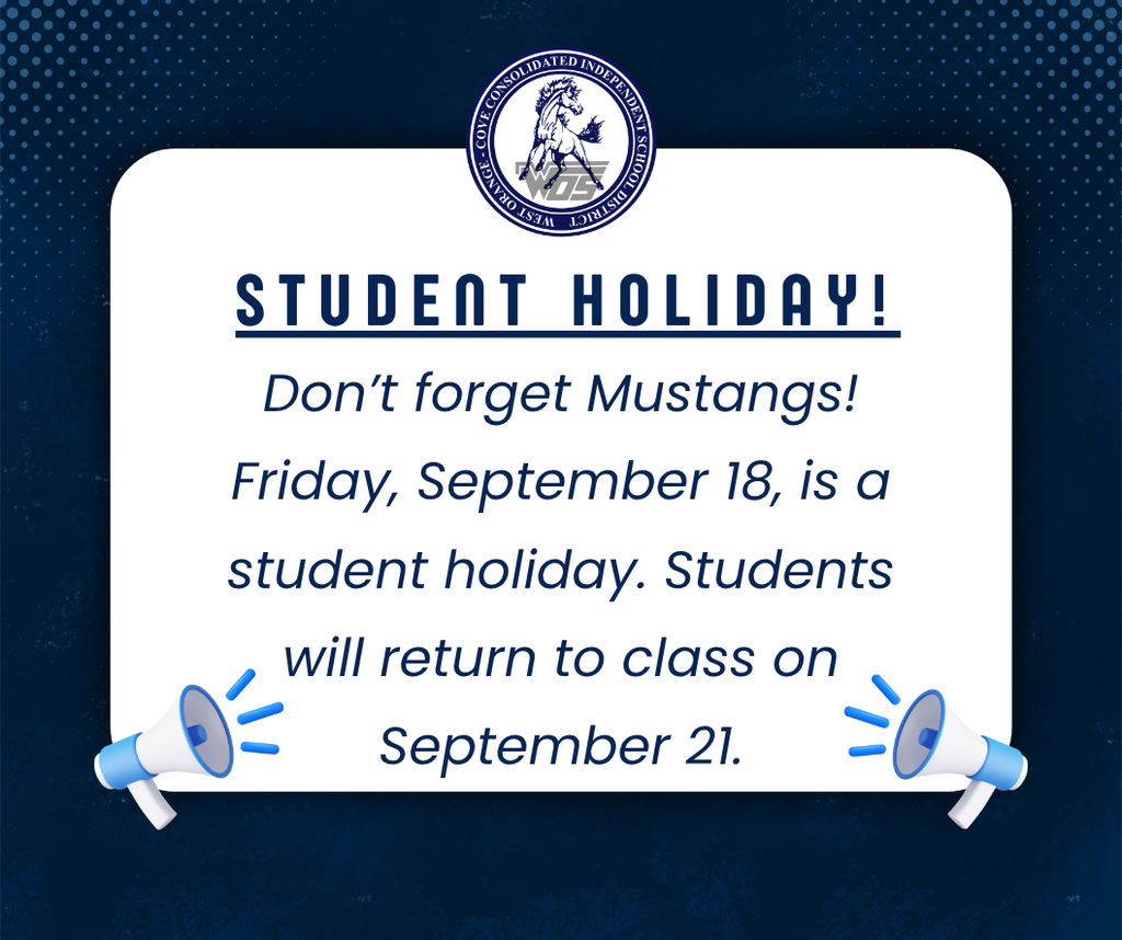 Student holiday graphic. Refer to graphic for more details.