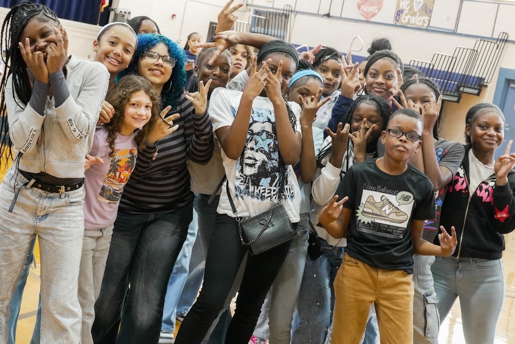 WOSMS Middle School Students Pose in a group