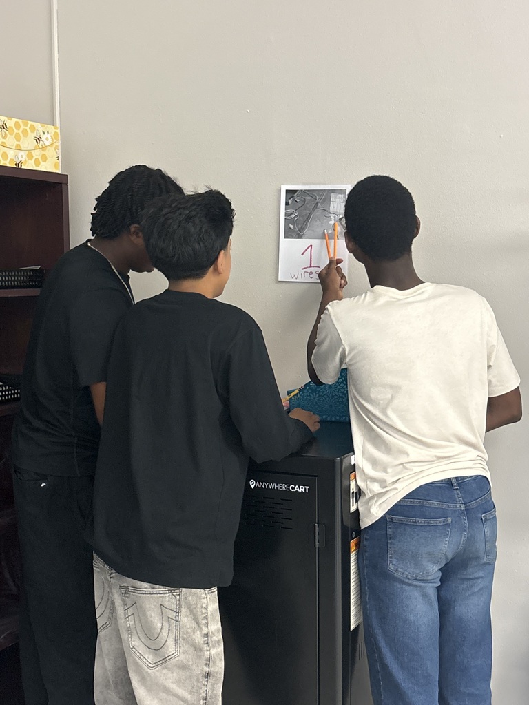 Students working on STEM project.