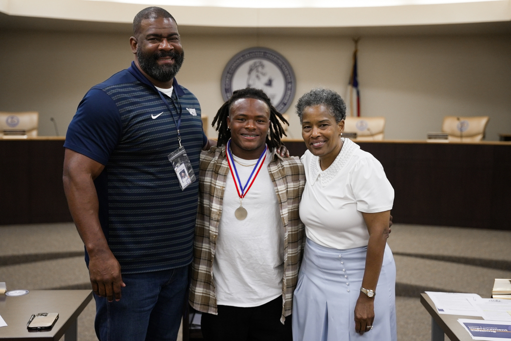 WOSHS principal with Superintendent and September Student of the Month