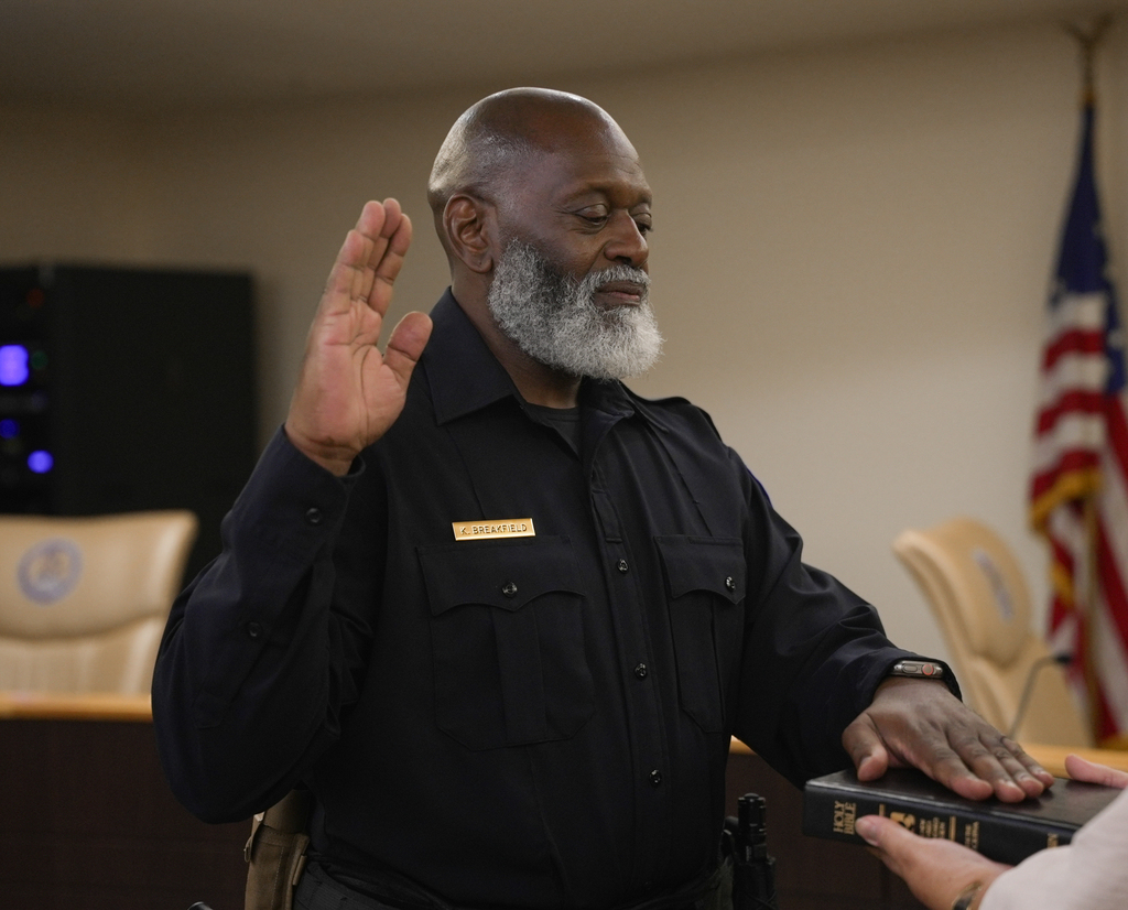 WOCCISD Officer Breakfield takes his oath