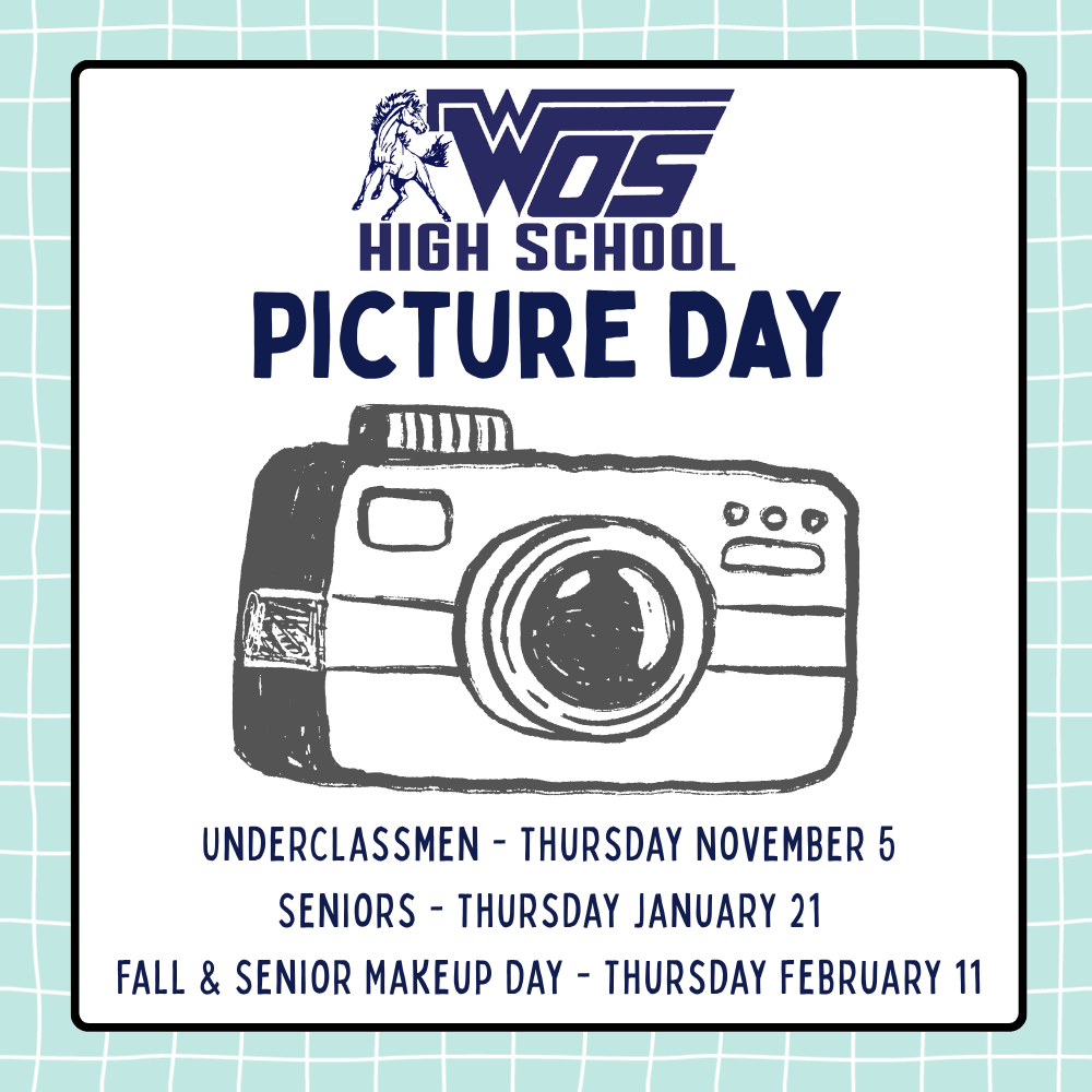 West Orange-Stark High Picture Day reminder. More information provided on the graphic.