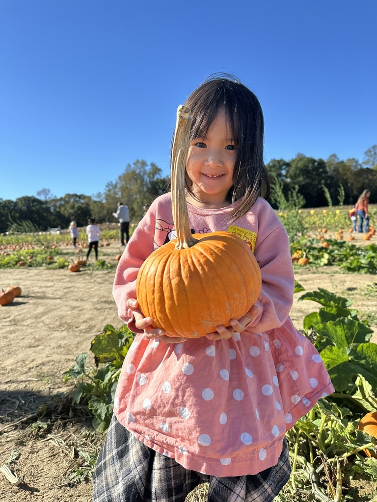Student with her pumpkin