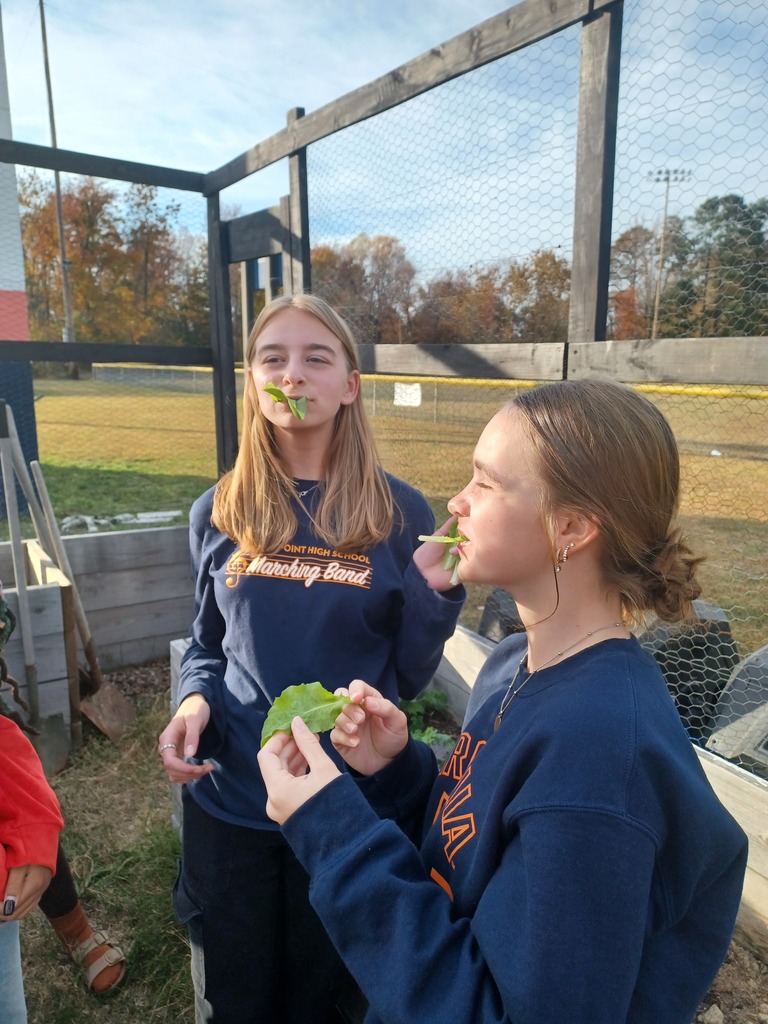 Students sampling their harvest