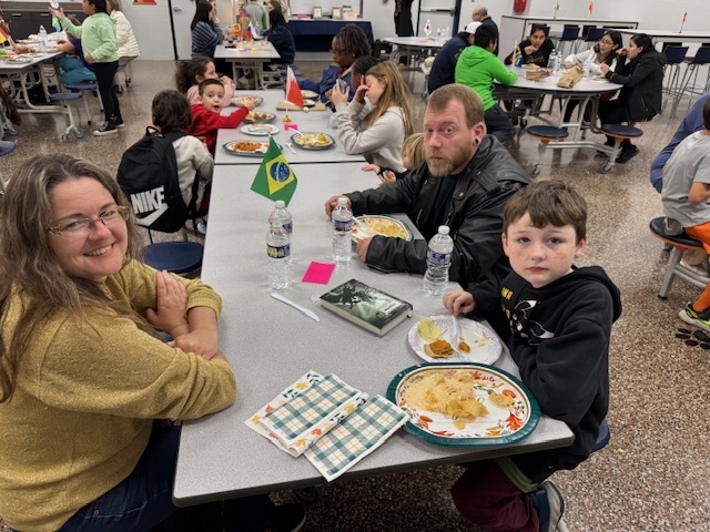 A family at Friendsgiving