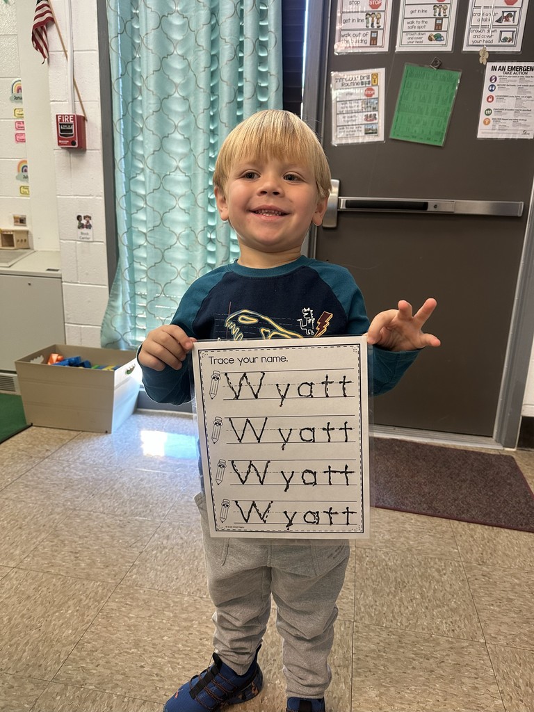Wyatt with his worksheet