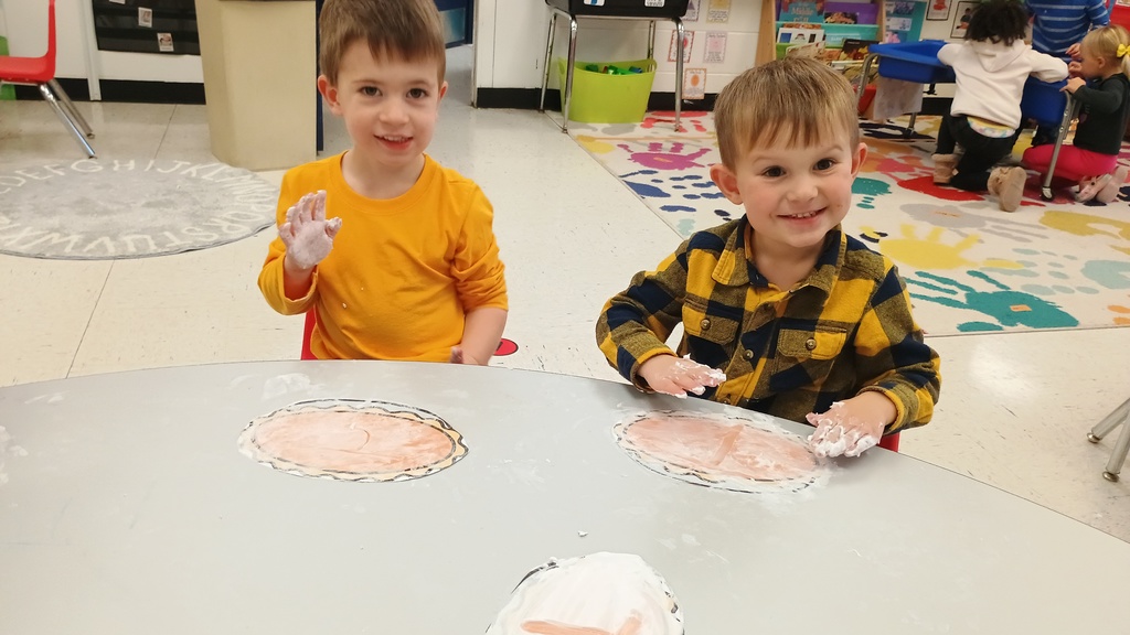 PreK students exploring with shaving cream