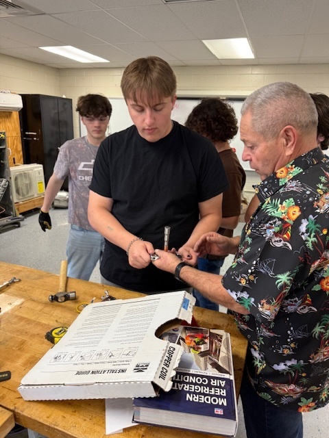 students learning about HVAC