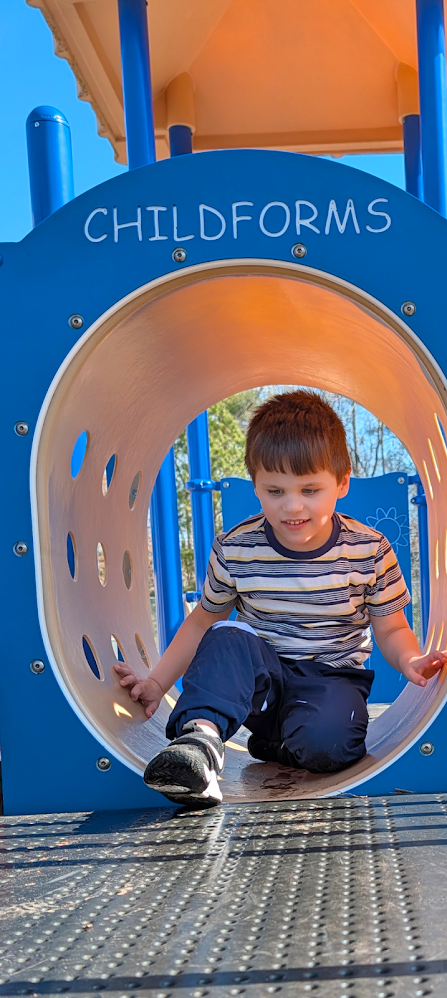Student enjoying his time outside