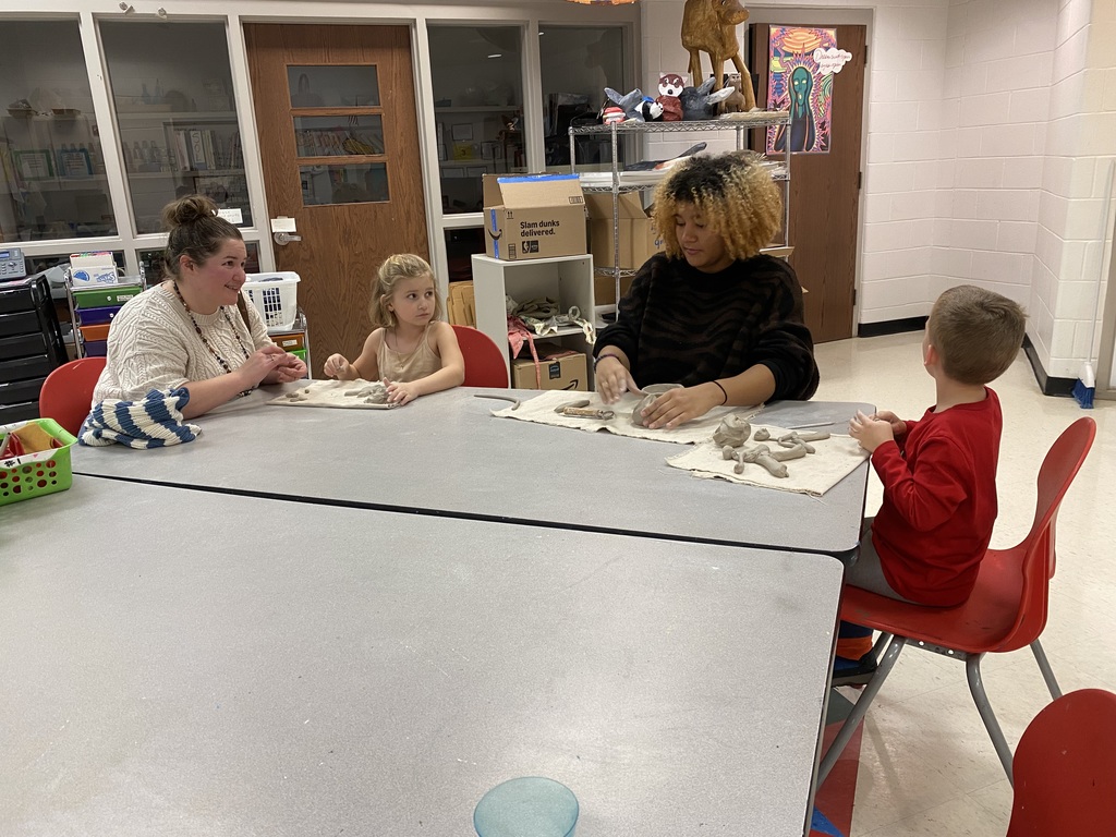 Students creating for the Youth Art Month Exhibition.