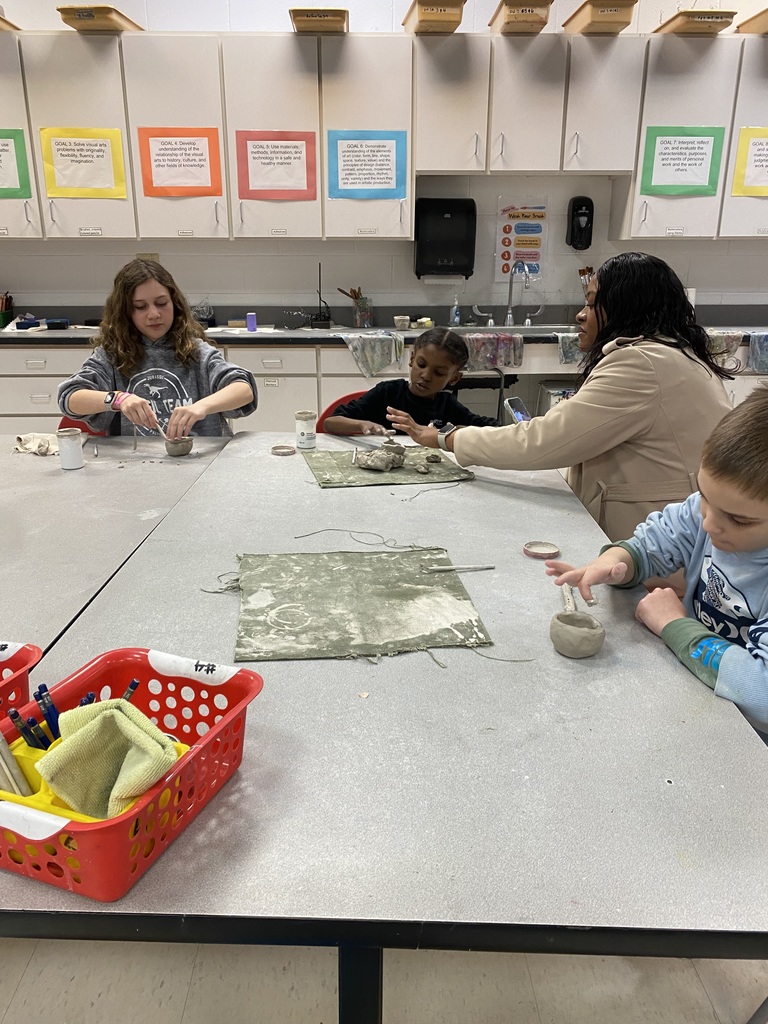 Students creating for the Youth Art Month Exhibition.