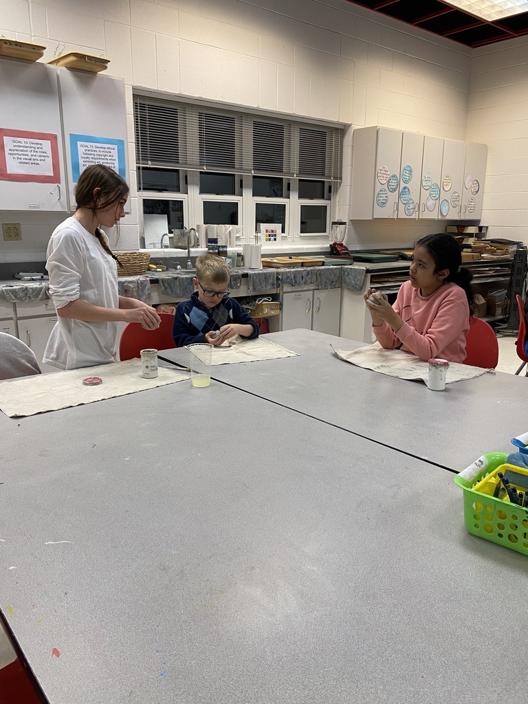 Students creating for the Youth Art Month Exhibition.