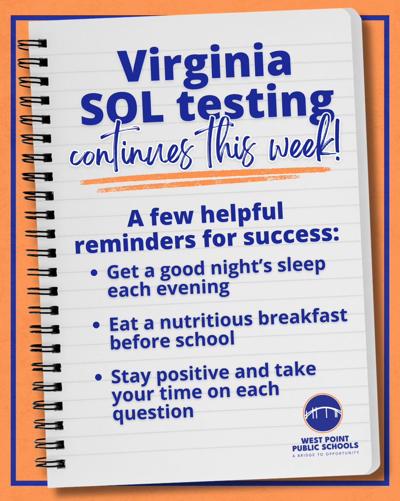 SOL Testing Reminders