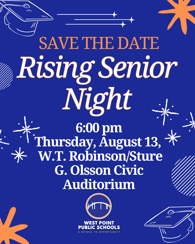 Save the Date Rising Senior Night 6 pm Thursday August 13 at W.T. Robinson/Sture G. Olsson Civic Auditorium