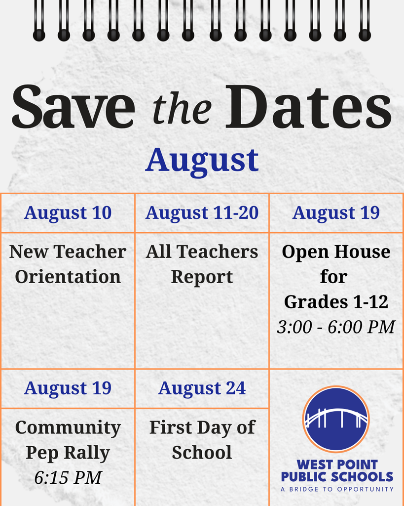 Save the dates for August