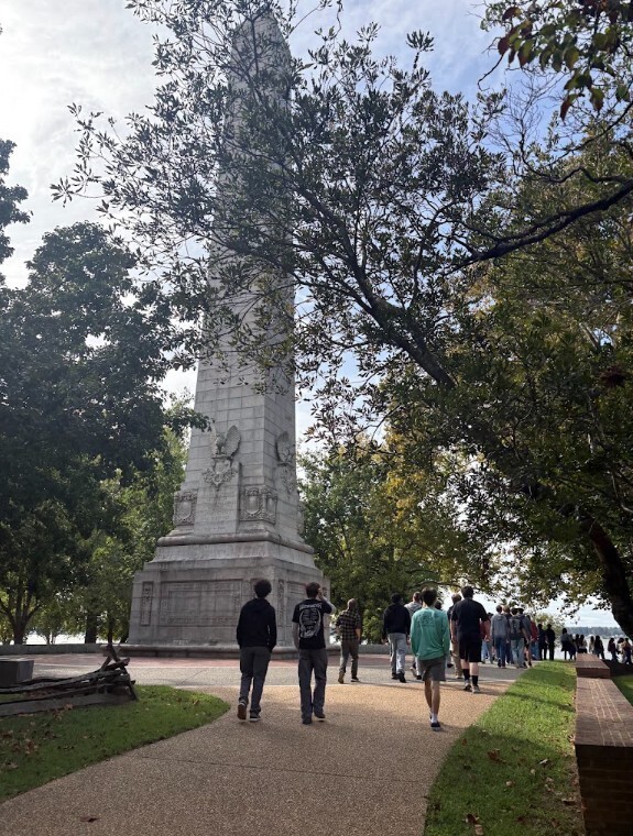 Mr. McCallister’s juniors headed to Historic Jamestown for a day of exploration and learning! Students walking past the Jamestown Monument