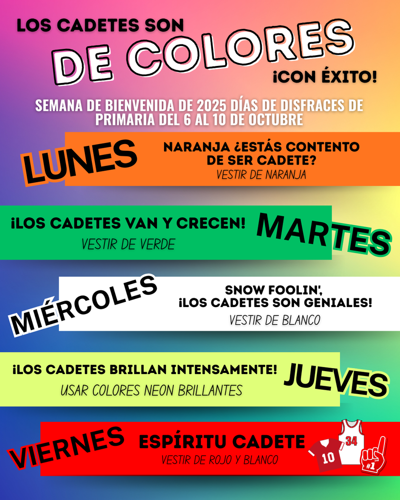 Homecoming 2025 Elementary Dress Up Days