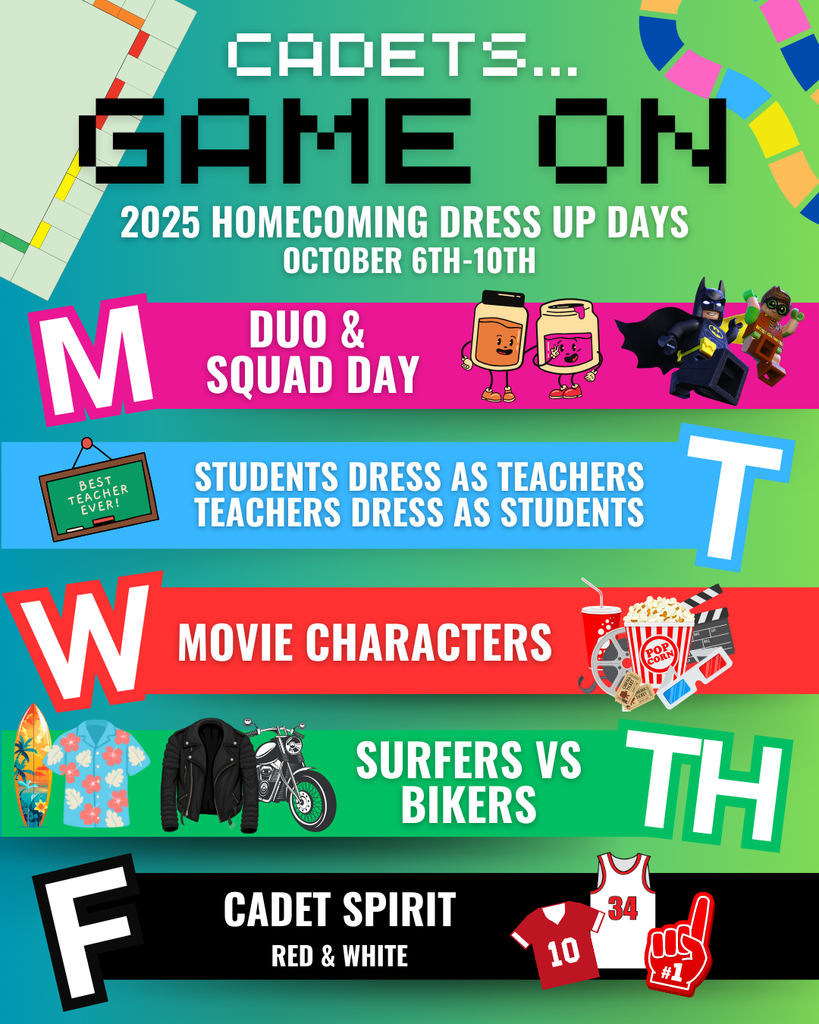 Homecoming 2025 HS/MS Dress Up Days