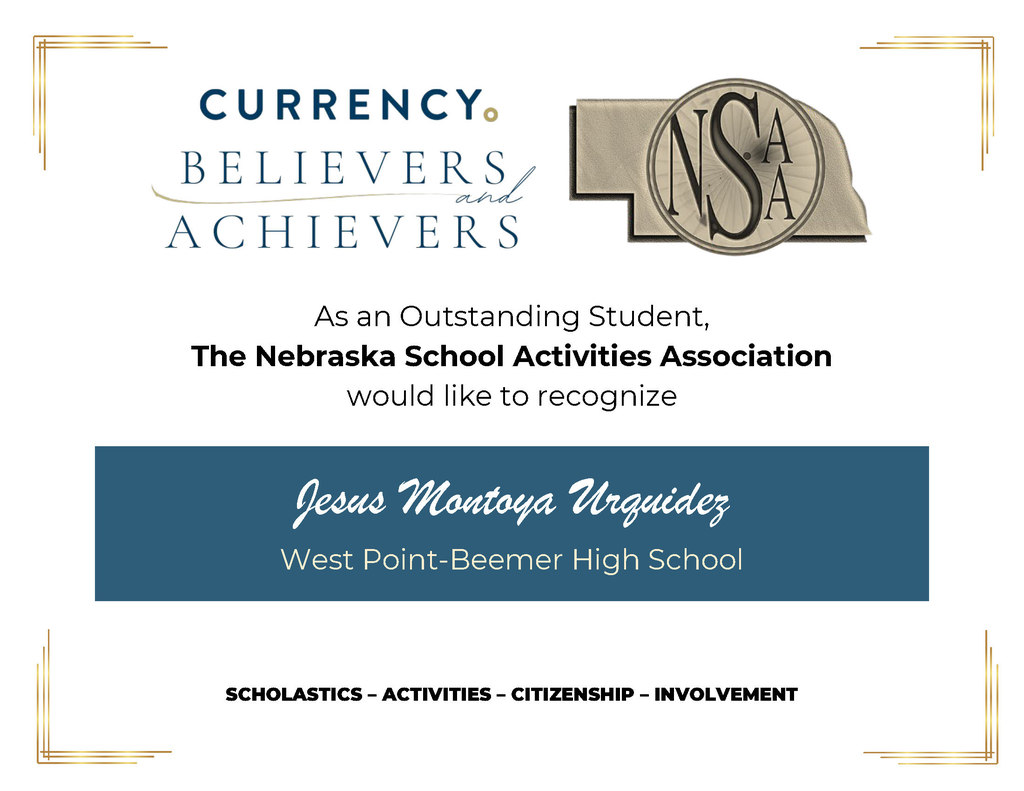 NSAA Currency Believers & Achievers - Jesus Montoya Urquidez