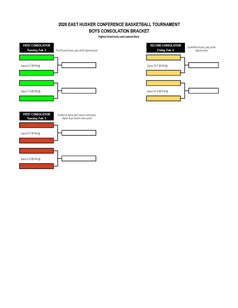 The 2026 East Husker Conference Basketball Tournament brackets have been released! 🏀 #3 West Point-Beemer will host First Round Games 5 and 6 on Saturday, January 31st. West Point-Beemer will face #14 Stanton at 7:30PM and will play again on Tuesday, February 3rd (TBD). #cadetpride⚔️
