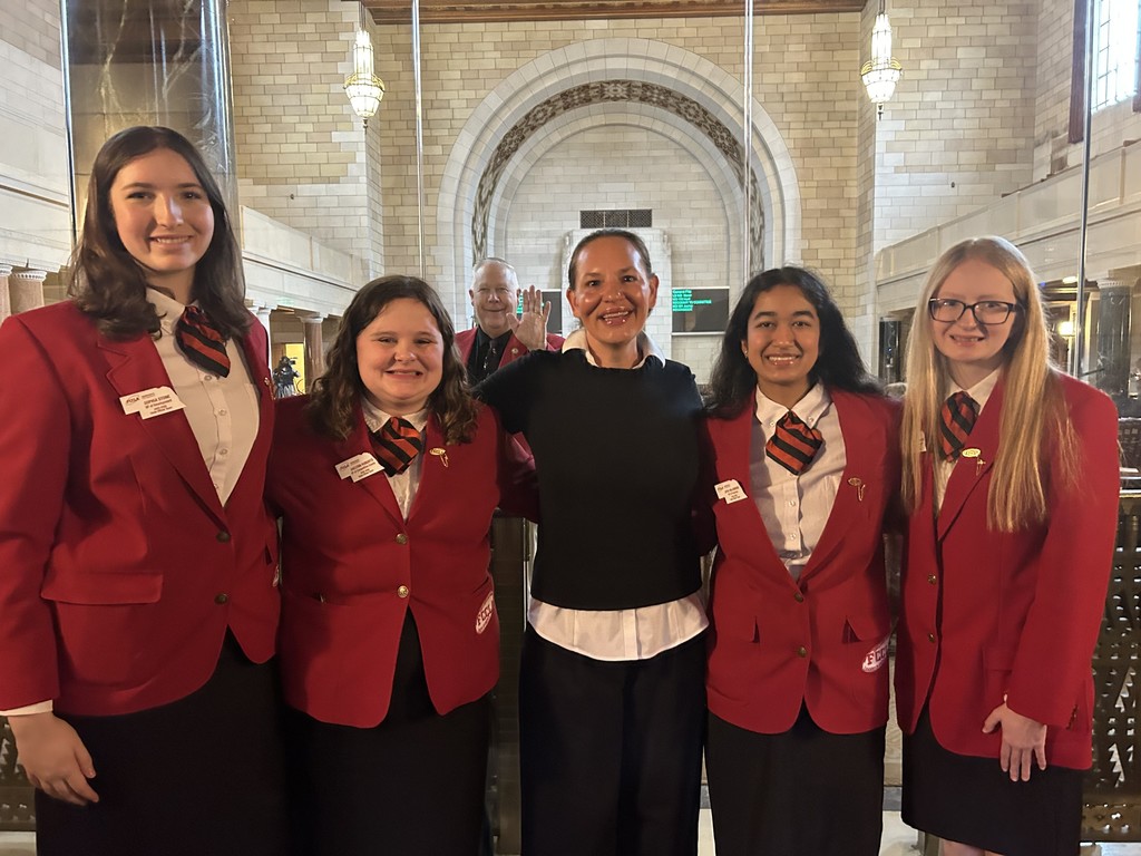 On Tuesday, February 3rd, West Point-Beemer senior Samantha Fehrer had the opportunity to attend CTSO Legislative Day where she advocated for Career and Technical Education and shared her experiences as a student leader. Samantha spoke directly with Governor Pillen and Senator Conrad about the impact CTSOs have on students and why continued support matters! #cadetpride⚔️