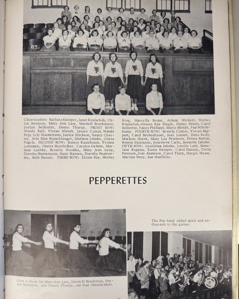 72 Years Ago in Cadet History…  Rewind to 1953-1954! A time of sock hops, saddle shoes, and black-and-white TVs flickering in living rooms across America.  The old school building stood proudly, the spirited Pepperettes brought energy to the games, and a sharp-dressed marching band filled the parades and halftimes.  Cadet pride was alive and well!  #throwbackthursday #cadetpride⚔️
