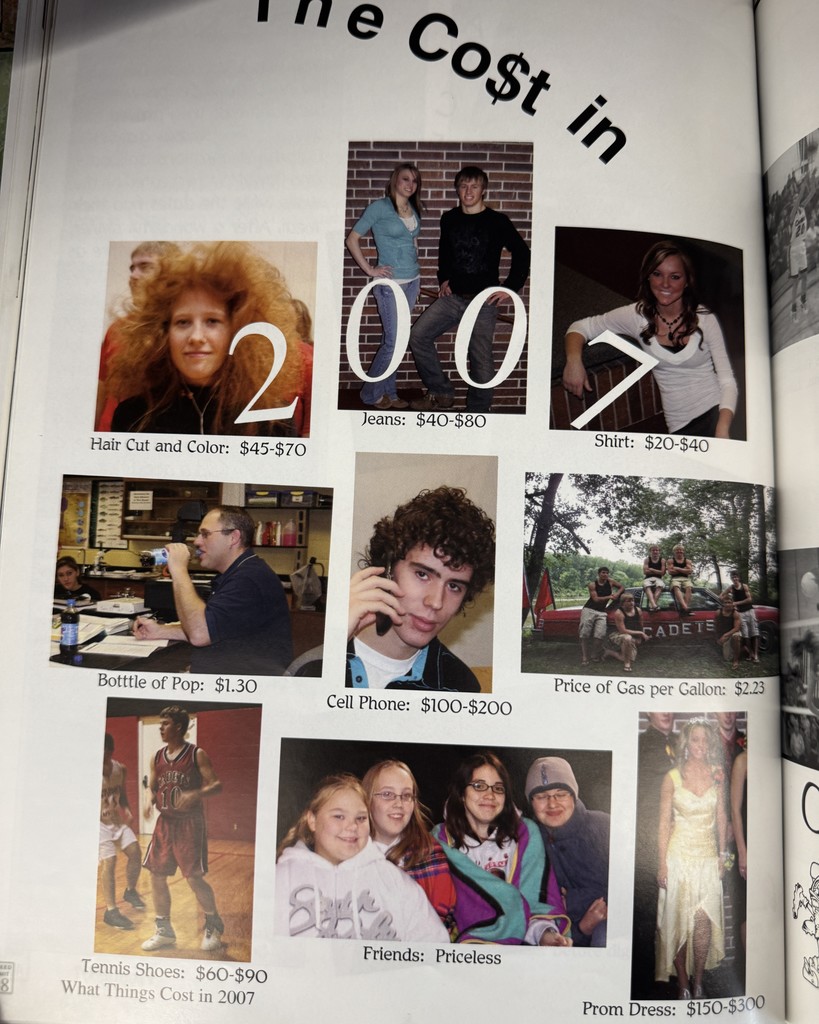 19 Years Ago in Cadet History…  Cruising back to 2006–2007, when the yearbook theme was “Life is a Highway.” 🚗  Flip through those pages and you’d find the high schoolers ‘Back in the Fast Lane’, a survey of some car-related questions, and checking out the cost of goods in 2007 - when gas prices were climbing, flip phones were everywhere, and MySpace ruled the internet!  It was the era of iPods, side-swept bangs, and singing along to Rascal Flatts on the radio. Life really was a highway, and the Cadets were riding shotgun!   #throwbackthursday #cadetpride⚔️