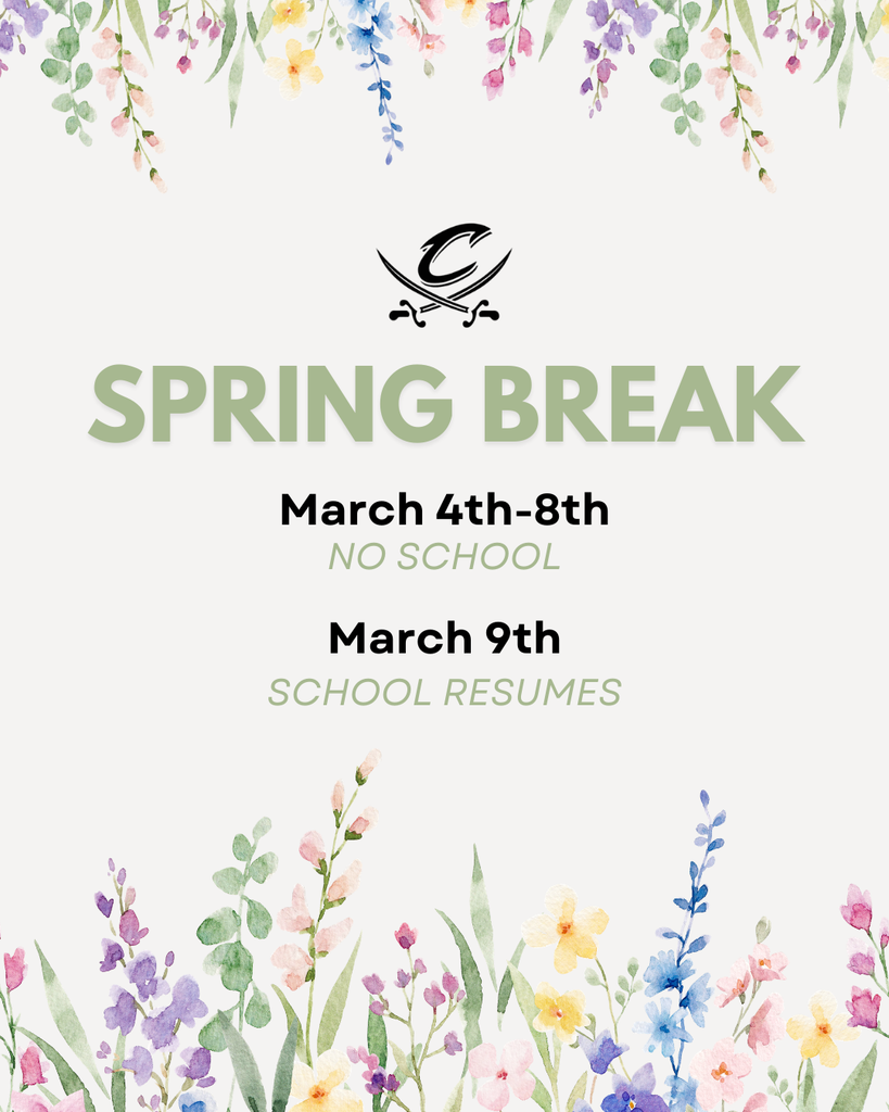 We hope you all have a safe & enjoyable Spring Break! 🌞 See you on Monday!   #cadetpride⚔️