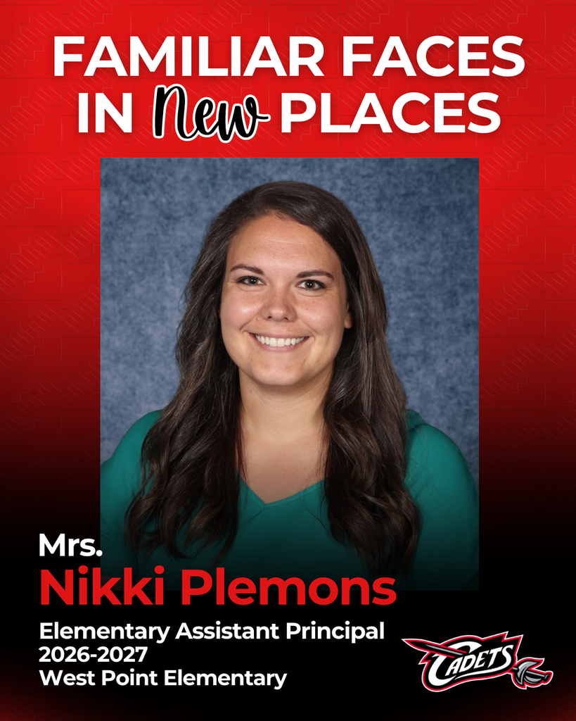 Join us in congratulating Mrs. Nikki Plemons in her new role as the new Assistant Principal at West Point Elementary!  Nikki Plemons earned her undergraduate degree from the University of Nebraska at Kearney, completing a double major in Early Childhood Unified and Elementary Education. She later received her Master’s degree in PK–8 School Administration, along with an endorsement in High Ability Learners, from Wayne State College.  Nikki started her teaching career in Houston, Texas and then later in various schools across Nebraska. She has been with West Point Public Schools for the past three years, serving two years as a 3rd grade teacher and currently as the PK–8 Instructional Coach.  Nikki is passionate about supporting both students and teachers to ensure high-quality instruction and meaningful learning experiences for all.  Congratulations, Mrs. Plemons!  #cadetpride⚔️