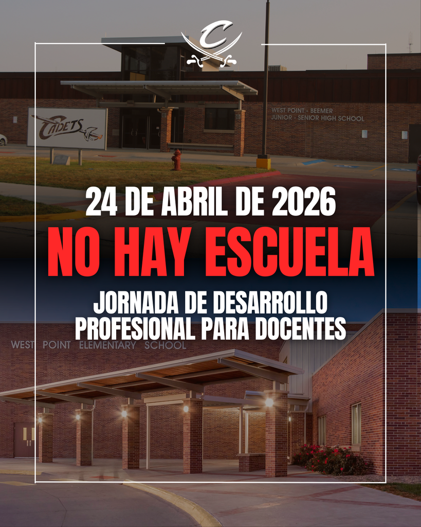 Calendar Update! 🗓️  Friday, April 24th, 2026, which was originally a regularly scheduled school day, will now be a NO SCHOOL day for students. This day will be used as a Professional Development Day for teachers!  #cadetpride⚔️