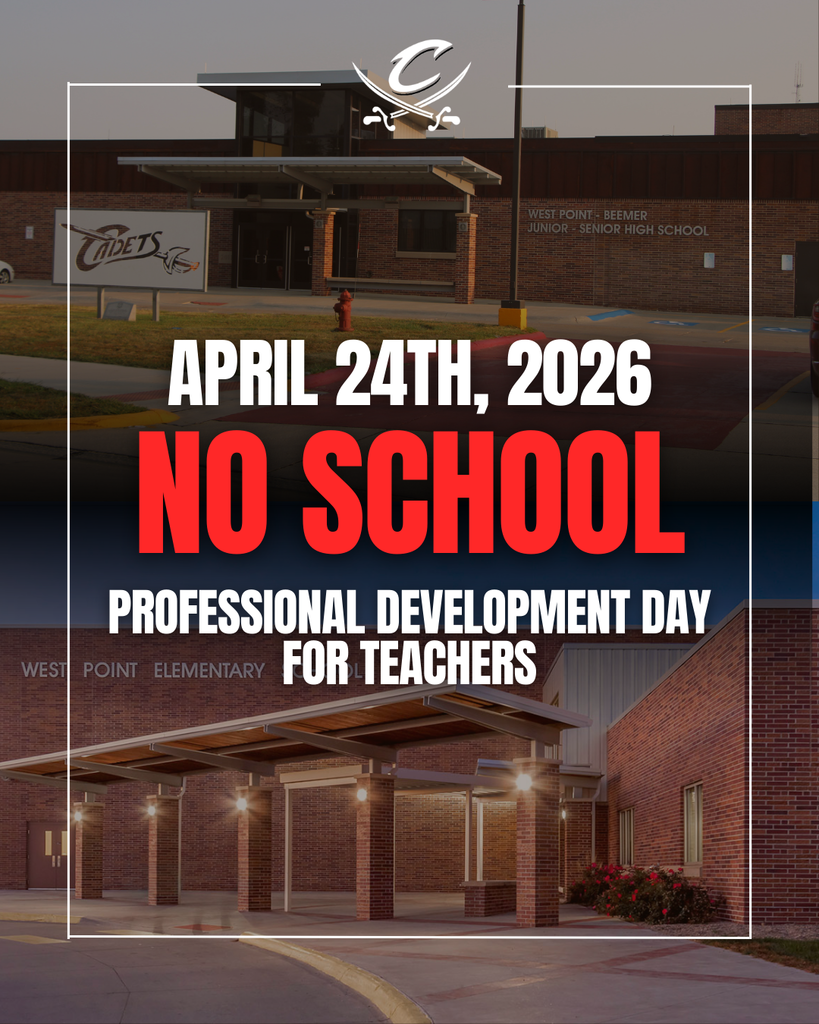 Calendar Update! 🗓️  Friday, April 24th, 2026, which was originally a regularly scheduled school day, will now be a NO SCHOOL day for students. This day will be used as a Professional Development Day for teachers!  #cadetpride⚔️