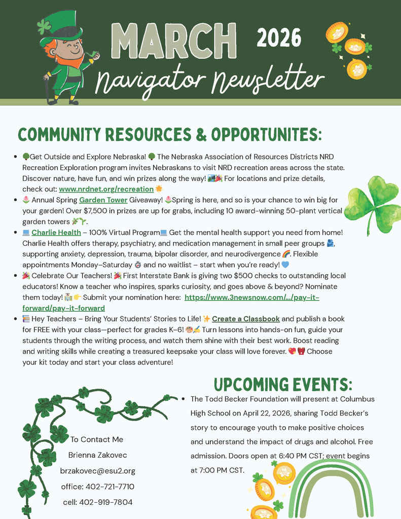 ESU2’s March Navigator Newsletter! 🍀