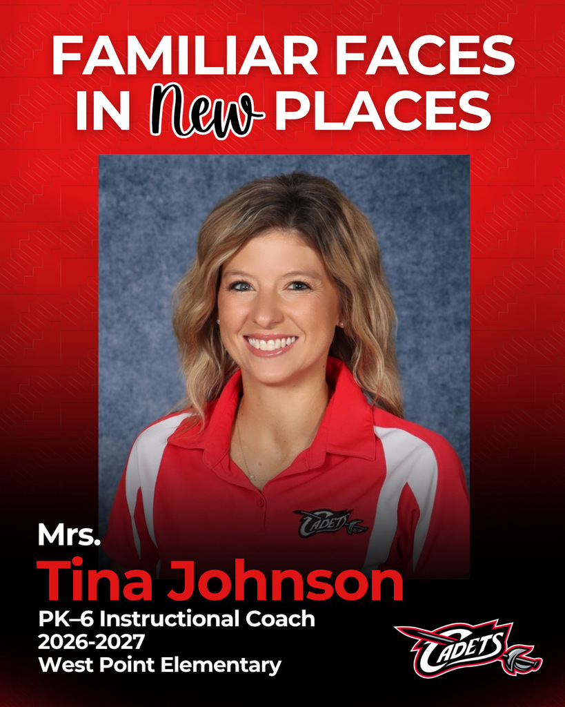 Join us in congratulating Mrs. Tina Johnson in her new role as the PK-6 Instructional Coach at West Point Elementary!  Mrs. Johnson earned her Bachelor of Science in Elementary Education from Morningside University and is currently finishing her 14th year with West Point Public Schools. She has made a lasting impact in the classroom as a dedicated 1st grade teacher.  Mrs. Johnson is excited about the opportunity to lead in a new way. While she has loved her time in the classroom, she is ready to expand her impact on student achievement beyond those four walls. In this new role, she looks forward to combining her instructional experience, commitment to continuous improvement, and passion for supporting both teachers and students in meaningful ways.  We are excited to see her step into this leadership role and look forward to the impact she will continue to make in our district!  Congratulations, Mrs. Johnson!  #cadetpride⚔️