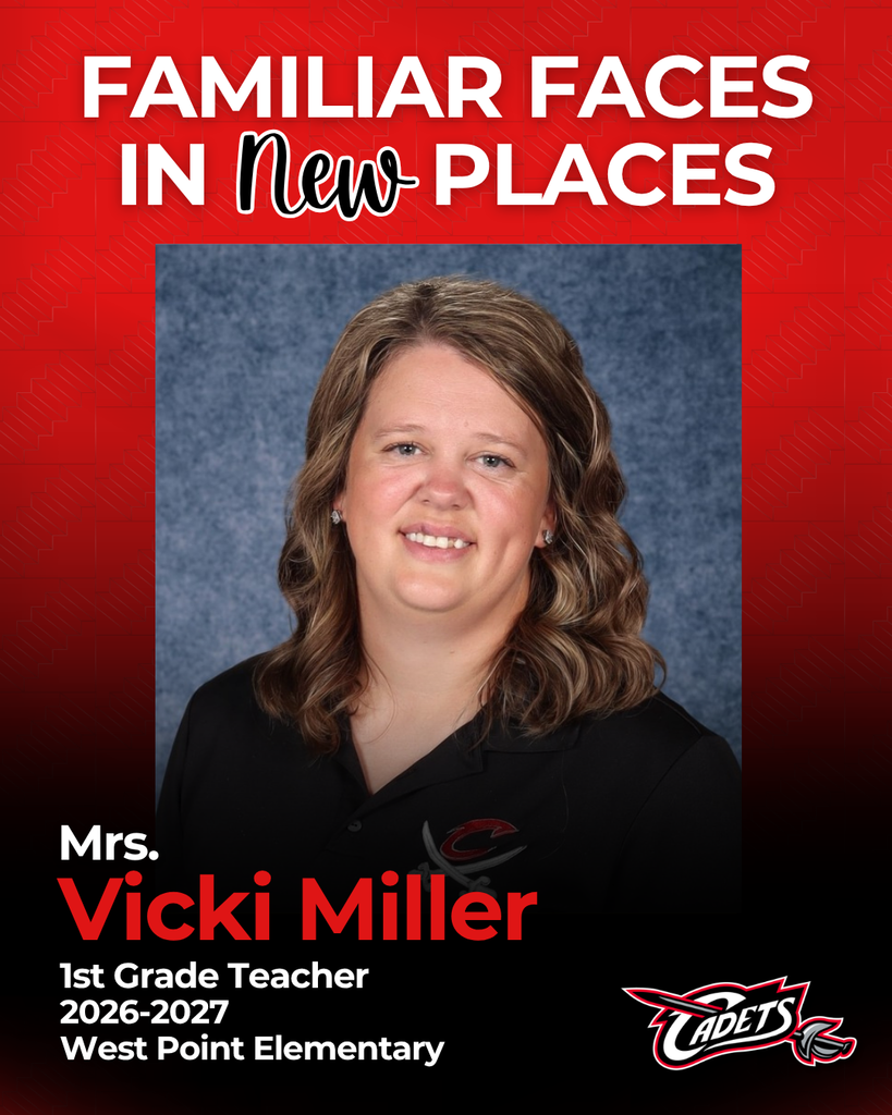 Join us in congratulating Mrs. Vicki Miller in her new role as a 1st Grade teacher at West Point Elementary!  Mrs. Miller earned her Associate’s Degree in Early Childhood Education from Northeast Community College in 2011. She began her career as a lead preschool teacher at an in-home daycare and preschool in Lincoln before operating her own in-home daycare for nine years.  For the past five years, Mrs. Miller has been a paraeducator at West Point Elementary while continuing her education. She completed her student teaching in Kindergarten at West Point Elementary from August through December 2025 and graduated this past December with her Bachelor’s Degree in Early Childhood Inclusive. She is currently serving as a substitute teacher for the district.  Mrs. Miller is especially excited to step into her first year as a 1st grade teacher, where she will have the unique opportunity to continue working with many of the same students she taught during her Kindergarten student teaching experience. She looks forward to building on those relationships and creating a positive, engaging classroom where students feel supported, challenged, and proud of their progress.  Her dedication to our students and her journey within our district make this a special transition, and we are excited to see the impact she will make in her new role!  Congratulations, Mrs. Miller!  #cadetpride⚔️