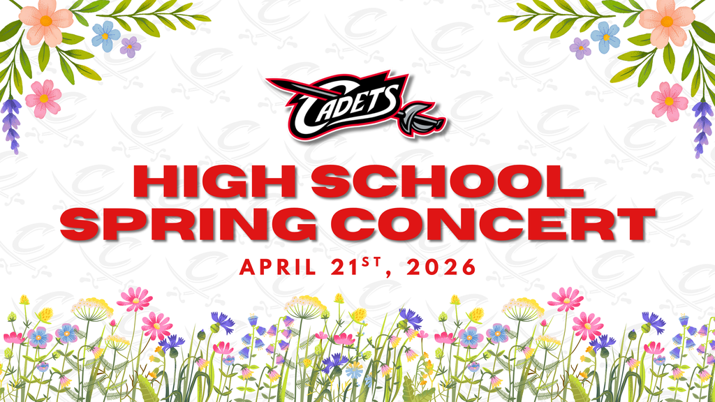 Celebrate Spring with Music! 🎶🌷   Join us for the 7th–12th Grade Spring Concert on Tuesday, April 21st at 7:00 PM in the West Point Elementary Gym!   The concert will also be live streamed on our YouTube Channel: https://www.youtube.com/@wpcadets   Enjoy an evening filled with fresh sounds of the season and support our talented Cadet musicians as they bring spring to life through music! 💐   #cadetpride⚔️