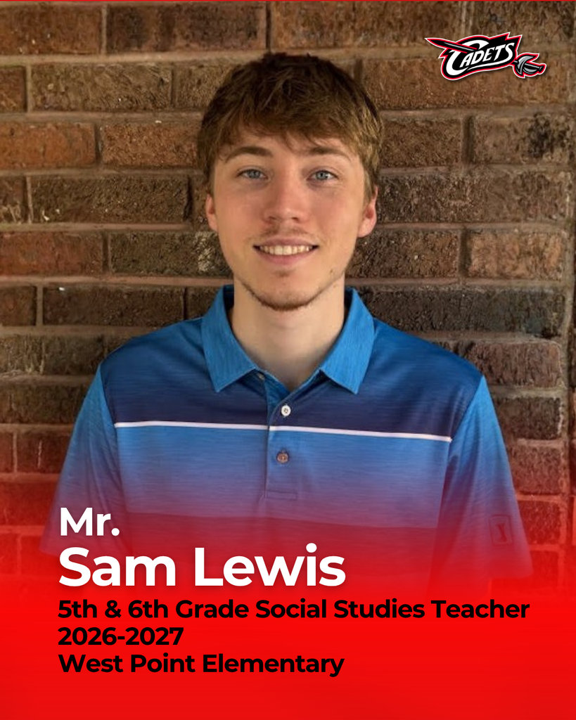 Please help us extend a warm welcome to our new 5th & 6th Grade Social Studies teacher, Sam Lewis!   Sam is originally from Kearney, Nebraska, and began his career in education as a paraprofessional in Lexington, where he built a strong foundation in supporting diverse learners. He earned his degree from Wayne State College, where he further developed his passion for social studies and education.   Mr. Lewis completed his student teaching at South Sioux City High School, gaining valuable classroom experience and refining his instructional skills.   As he joins West Point, Mr. Lewis is excited to continue growing as an educator and becoming an active member of the school community. He looks forward to inspiring students’ interest in social studies and helping them develop a deeper understanding of the world around them.   We are excited to have him join the Cadet family and look forward to the impact he will make in our classrooms and community!   #cadetpride⚔️