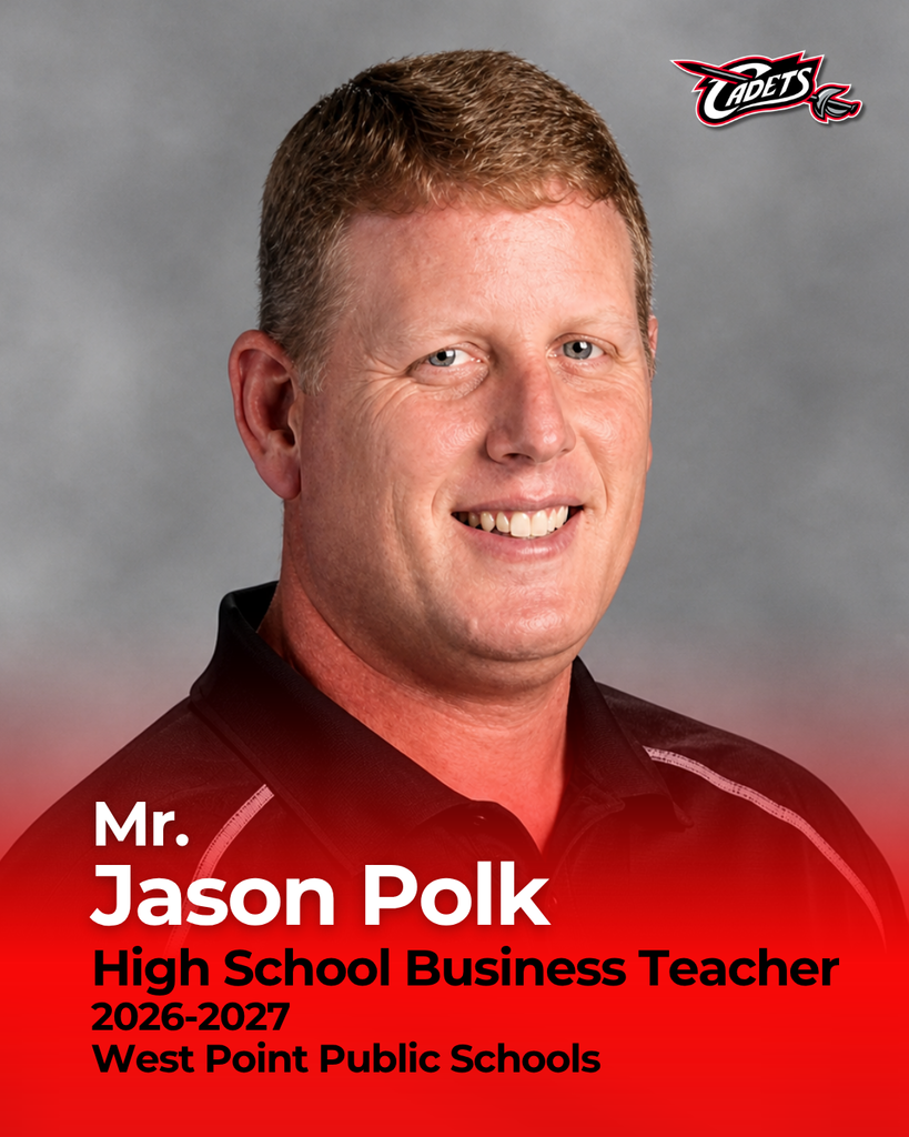 Please help us extend a warm welcome to our new High School Business teacher, Jason Polk! Jason brings 32 years of experience in education to our district. Most recently, he served as the Activities Director at Wisner-Pilger for seven years before retiring at the end of the 2024–2025 school year. Throughout his career, he has also coached football, basketball, track, and baseball, making a lasting impact on students both in and out of the classroom. This past year, Mr. Polk stayed active in education as a substitute teacher at both West Point-Beemer and Wisner-Pilger. During that time, he built strong connections with students and staff and quickly became a familiar and valued presence in our schools. When the Business teacher position opened, he was excited for the opportunity to step into the role. Mr. Polk and his wife, Larianne, who also works in education with the Educational Service Unit Coordinating Council, have three grown children who graduated from Logan View. We are excited to have Mr. Polk join the Cadet family and look forward to the experience and leadership he will bring to our students! #cadetpride⚔️