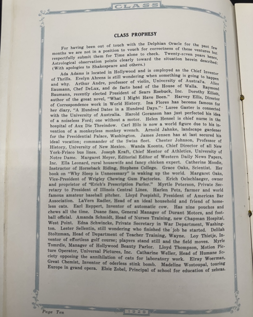 98 Years Ago in Cadet History… The oldest yearbook that we have on hand here at the school! The Class of 1928 consisted of 37 graduates, who left behind a Class Will & Class Prophesy to commemorate their time at West Point High! #throwbackthursday #cadetpride⚔️