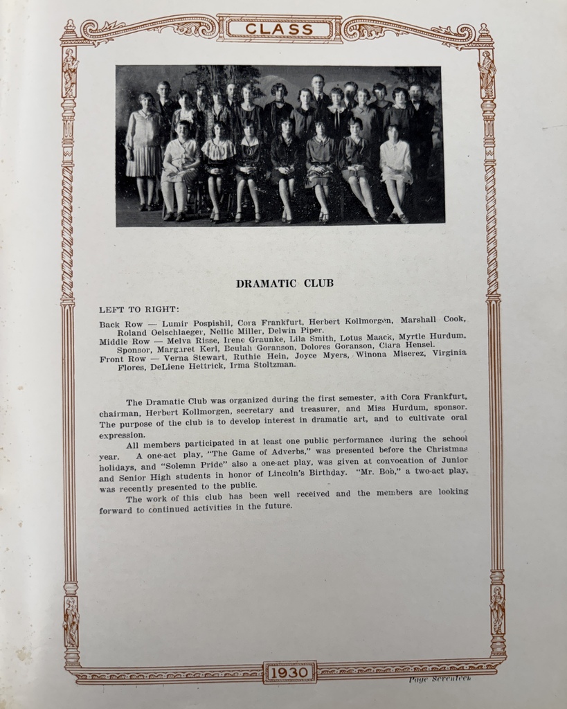 97 years ago in Cadet History...  The 1929–1930 school year: a time when students arrived at school long before television, smartphones, and even sliced bread had become common household staples!  This week's pages highlighted the hardworking Annual Staff, the talented members of the Dramatic Club, and the Cadet Football Team. Back in 1930, students were listening to music on phonographs, gathering around radios to hear the latest news, and if you wanted to take a picture for the yearbook, there was a bulky camera and a lot more patience!  Ninety-seven years later, it's fun to see that while technology has changed, Cadets have always found ways to shine on the stage, on the field, and in the pages of the yearbook.  #throwbackthursday #cadetpride⚔️