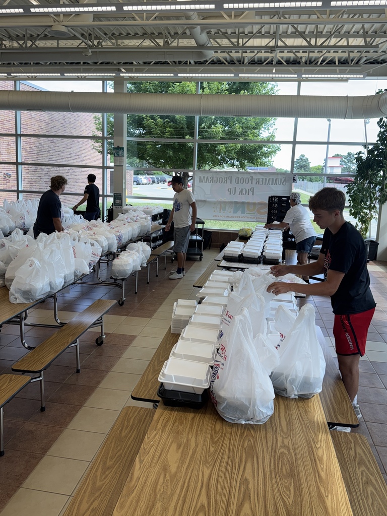 Week #4 of our Summer Food Program! ✅  A huge THANK YOU to all of our workers who continue to spend their mornings preparing, packaging, and delivering meals. This program wouldn't be possible without the hard work and commitment of this amazing team!  REMINDER: There will be NO Summer Food Program meals distributed during the week of June 29th – July 3rd. Survey signups will resume for the week of July 6th - 10th on Thursday, July 2nd!  #cadetpride⚔️