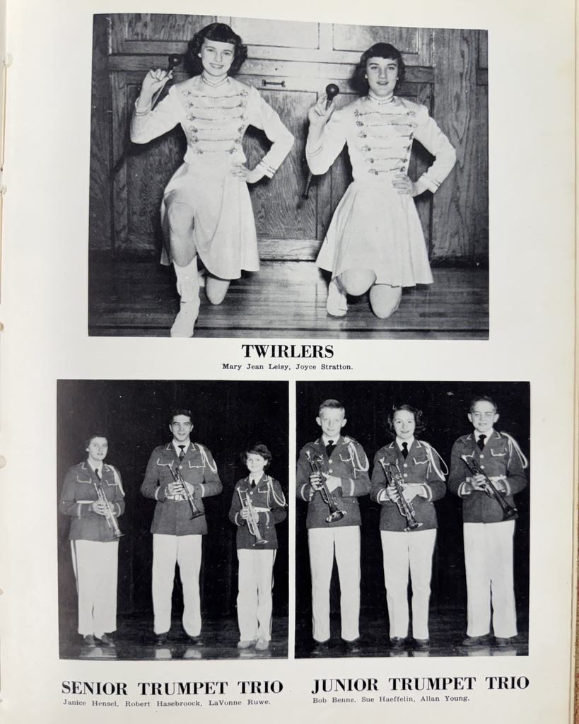 77 years ago in Cadet History... The 1949–1950 school year was filled with music, memories, school spirit, and plenty of fun along the way. Back in 1950, students were listening to artists like Frank Sinatra and Nat King Cole, gathering around the family radio in the evenings, and heading to the movie theater for just a few cents. Television was still a novelty, and if you wanted the latest school news, you relied on the student reporters—not a social media feed! This week, we look back at the Class of 1950 Senior Synopsis, the talented Twirlers & Trumpet Trios, the hardworking student journalists who helped publish school news, and a collection of memorable moments in "School Daze of Fun and Frolic." Looking through these pages reminds us that every generation has its own special memories, traditions, and stories worth preserving! #throwbackthursday #cadetpride⚔️