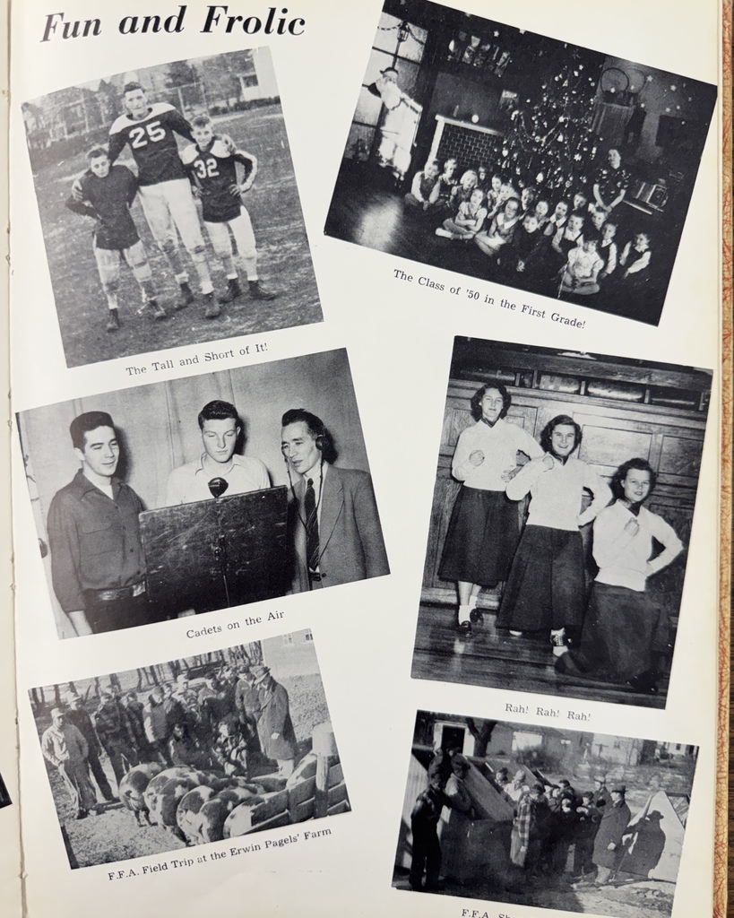 77 years ago in Cadet History... The 1949–1950 school year was filled with music, memories, school spirit, and plenty of fun along the way. Back in 1950, students were listening to artists like Frank Sinatra and Nat King Cole, gathering around the family radio in the evenings, and heading to the movie theater for just a few cents. Television was still a novelty, and if you wanted the latest school news, you relied on the student reporters—not a social media feed! This week, we look back at the Class of 1950 Senior Synopsis, the talented Twirlers & Trumpet Trios, the hardworking student journalists who helped publish school news, and a collection of memorable moments in "School Daze of Fun and Frolic." Looking through these pages reminds us that every generation has its own special memories, traditions, and stories worth preserving! #throwbackthursday #cadetpride⚔️