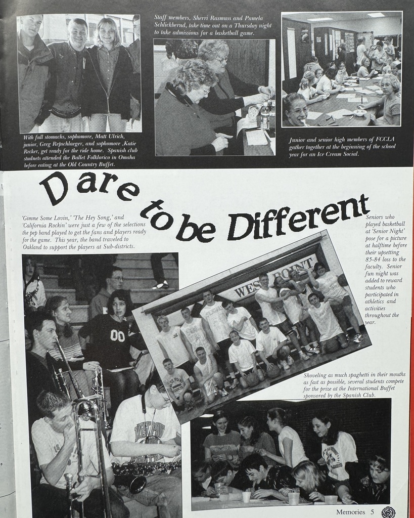 26 years ago in Cadet History...  The 2000–2001 school year challenged Cadets to "Dare to Be Different"!  This week's featured yearbook pages showcased the year's theme, "Changes Create Happy Reactions," and "The Best of Times," capturing the friendships, laughter, and everyday moments that made life at WPHS special.  Back in 2000, students were logging onto AOL with the unmistakable dial-up sound, customizing their AIM away messages, playing Pokémon Gold & Silver on their Game Boys, and listening to artists like *NSYNC, Destiny's Child, and Creed. If you wanted to take a picture with friends, you had to wait for the film to be developed!  Twenty-six years later, one thing is still true: the best high school memories come from being yourself, trying something new, and making the most of every moment.  #ThrowbackThursday #CadetPride⚔️