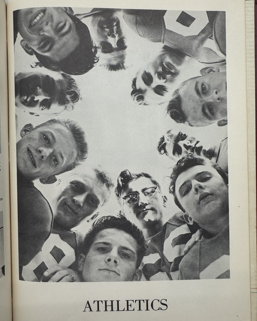 72 years ago in Cadet History...  The 1954–1955 school year was built on great teachers, strong teamwork, and Cadet pride!  This week's featured yearbook pages recognized the dedicated Faculty who shaped the next generation of Cadets and featured an unforgettable Athletics divider page with the football team gathered in a huddle, looking down at the camera—a unique photo that perfectly captured the unity and determination of the team.  Back in 1955, students were listening to the rise of rock 'n' roll with artists like Bill Haley & His Comets, grabbing a Coke at the local soda fountain, and dreaming about driving the newest Chevrolet Bel Air. Television was becoming a household staple, but Friday nights under the lights were still one of the biggest events in town.  Seventy-two years later, one thing hasn't changed: great teachers, strong teammates, and school pride continue to define what it means to be a Cadet.  #ThrowbackThursday #CadetPride⚔️